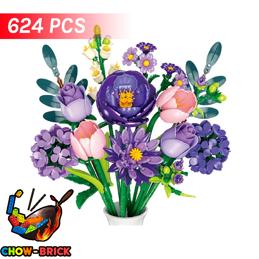 Jie Star JJ9258 Purple Flowers - ChowBrick Store